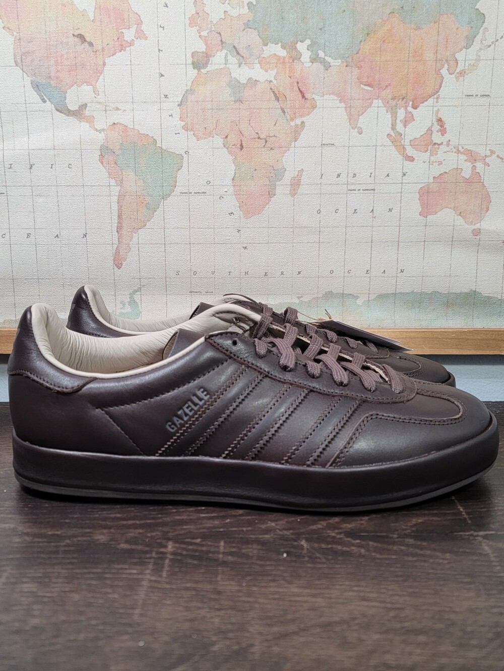 BRAND NEW Adidas Gazelle Luxe Pack Dark Brown Leather Men's Size 10.0